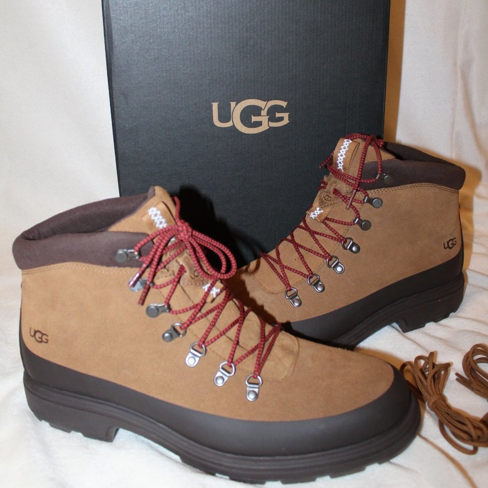 NIB UGG MEN'S BILTMORE WATERPROOF SUEDE HIKER WINTER‎ SNOW BOOTS CHESTNUT
